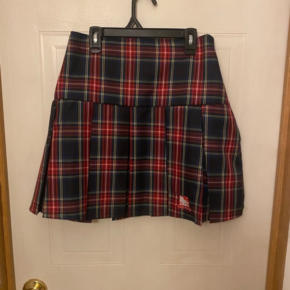 NWT Hello Kitty Tartan School Girl Mini Skirt - Red and Navy - Picture 8 of 9